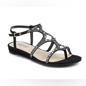 Jennifer Lopez Black and Silver Stripy New  Sandals